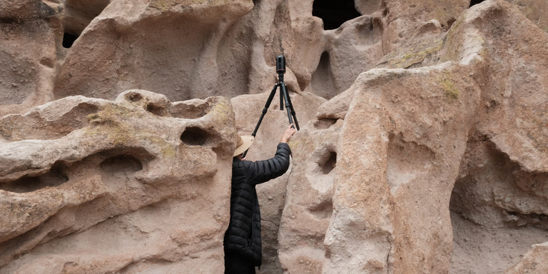 Bandelier National Monument person with BLK360