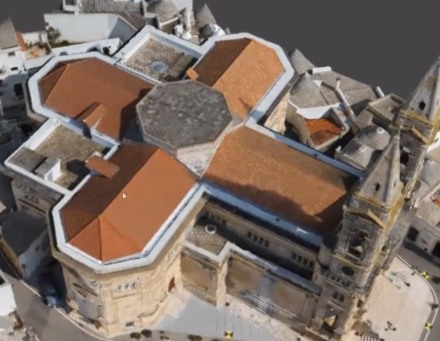 Drone survey of the Basilica Santi Medici in Alberobello, Italy